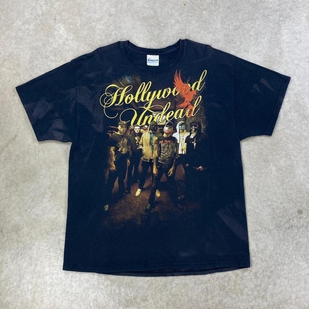 Vintage Hollywood Undead Shirt Size XL Black Band Rock Nu Metal